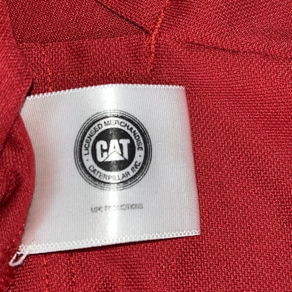 Adidas Golf Polo Shirt Mens XL Red Short Sleeve Caterpillar (CAT) Chest Logo